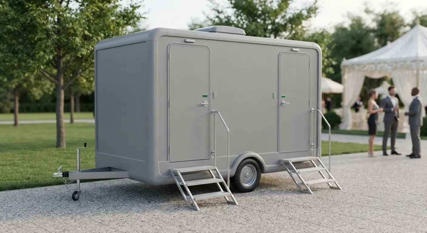 2 stall restroom trailer from our Compton fleet